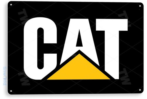 Heavy Equipment Sign - Металлическая табличка с изображением кота-механика, электроинструментов,